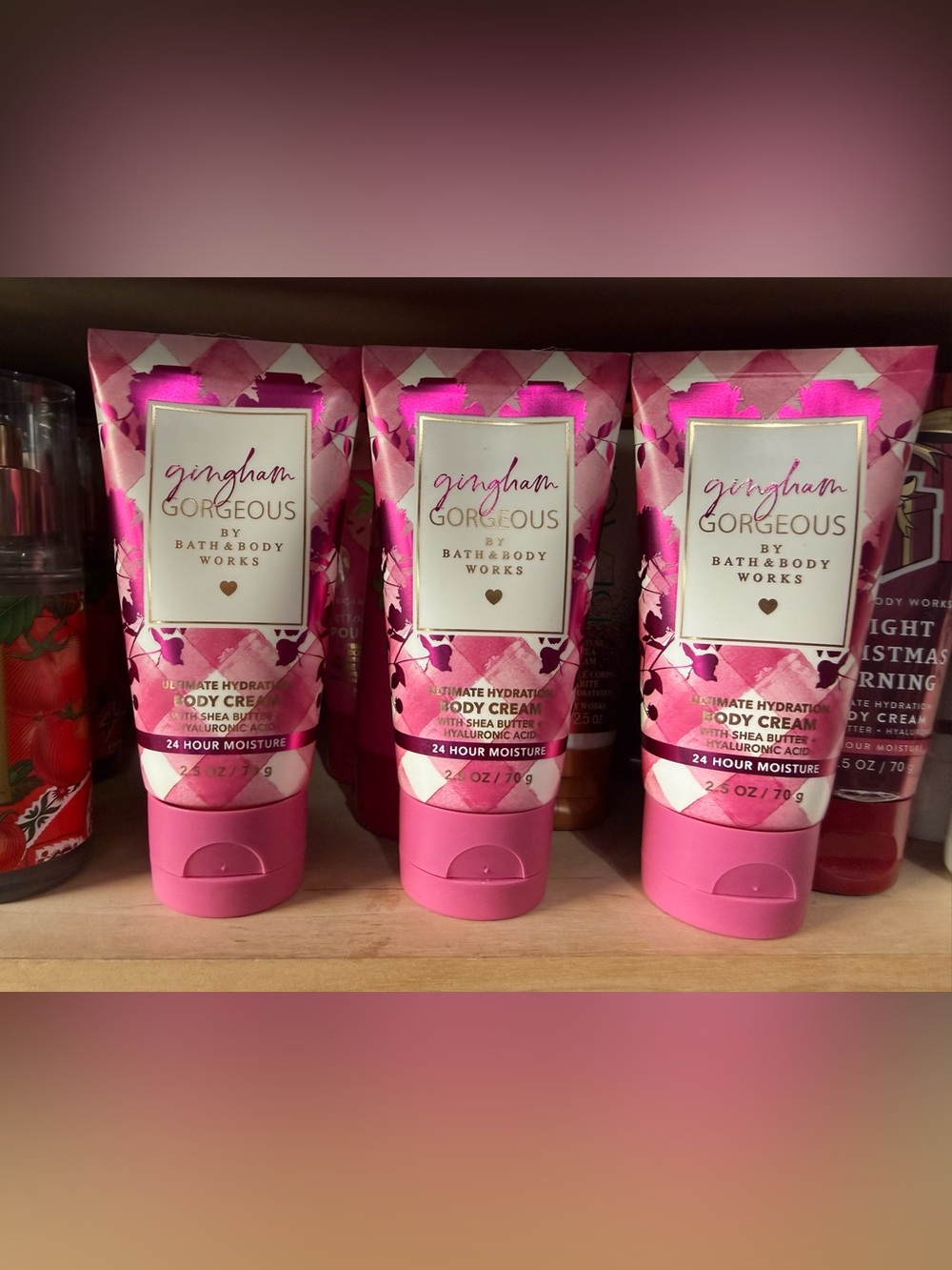 3 Bath & Body Works Gingham Gorgeous Pink Body Cream